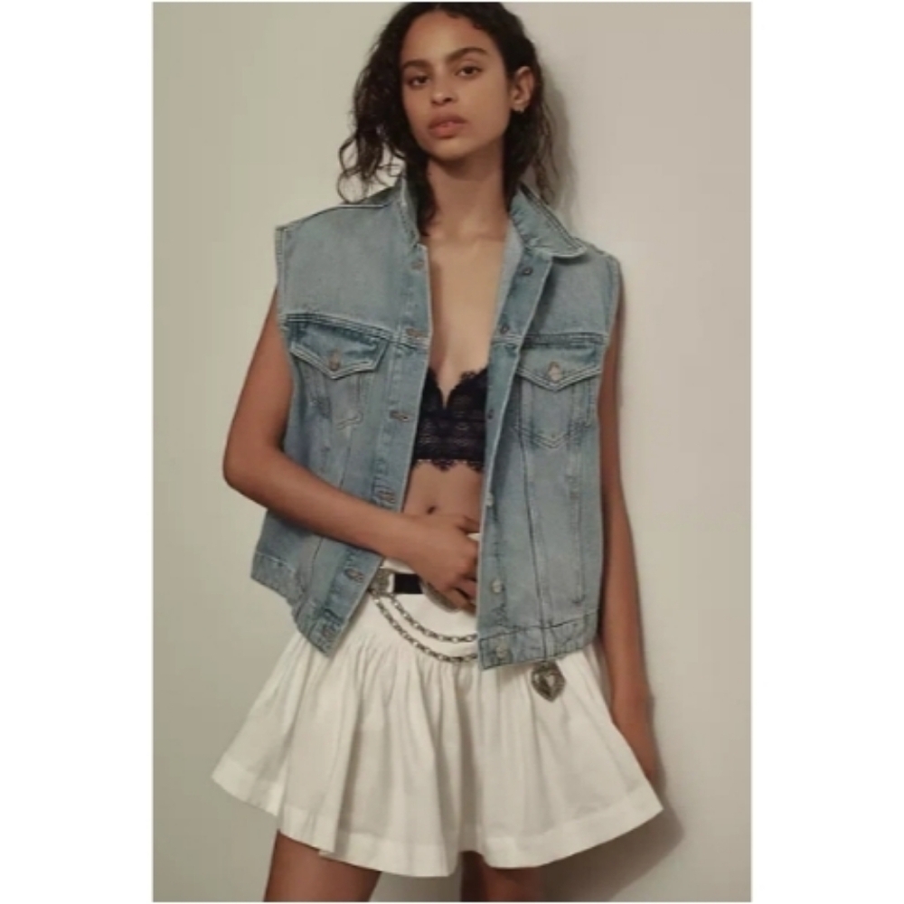 Pilcro Anthropologie Boyfriend Oversized Denim Vest Nwot - Picture 3 of 6